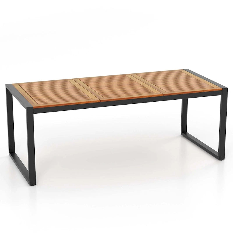 79 Acacia Wood 8-Person Patio Table with 1.9 Umbrella Hole - See Details