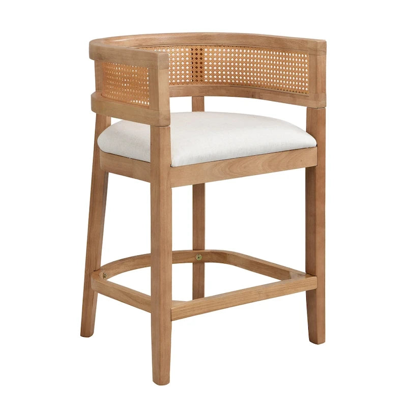 Wood Counter Stool with Arms Set of 2