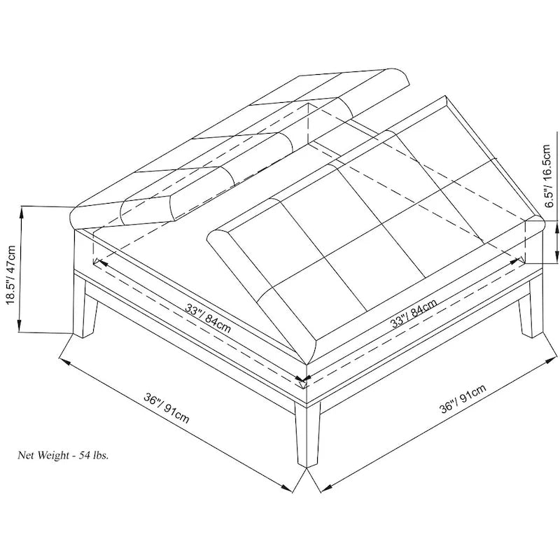 36-in. Wide Contemporary Square Table Ottoman