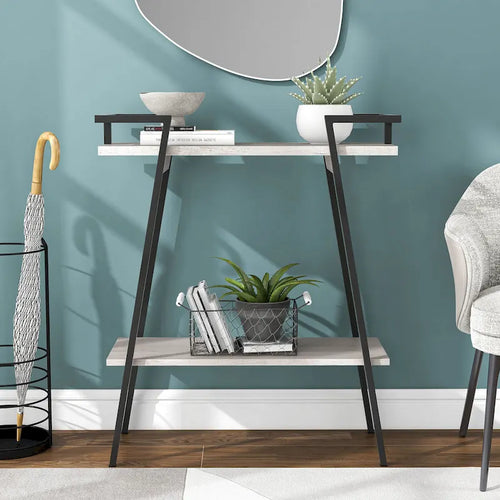 31-inch Metal Two-tier Console Table