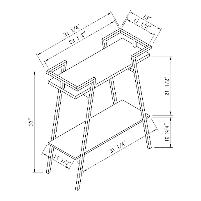 31-inch Metal Two-tier Console Table