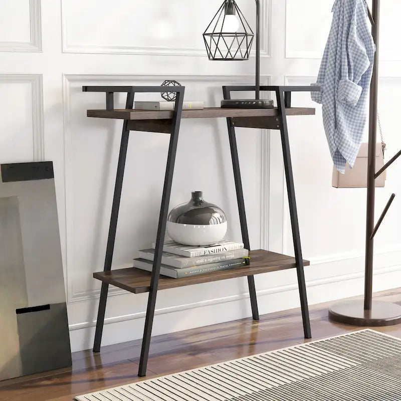 31-inch Metal Two-tier Console Table