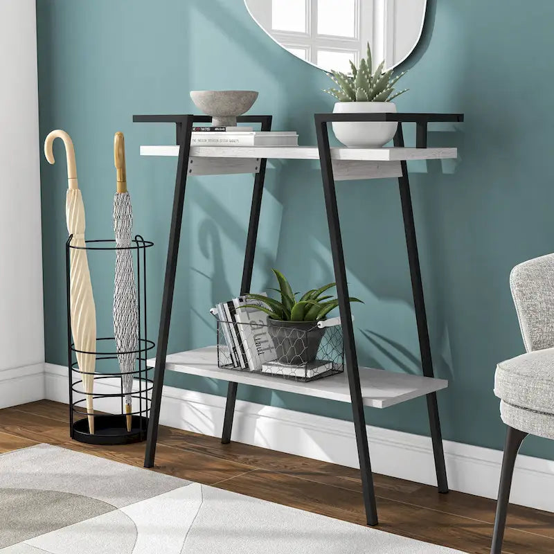 31-inch Metal Two-tier Console Table