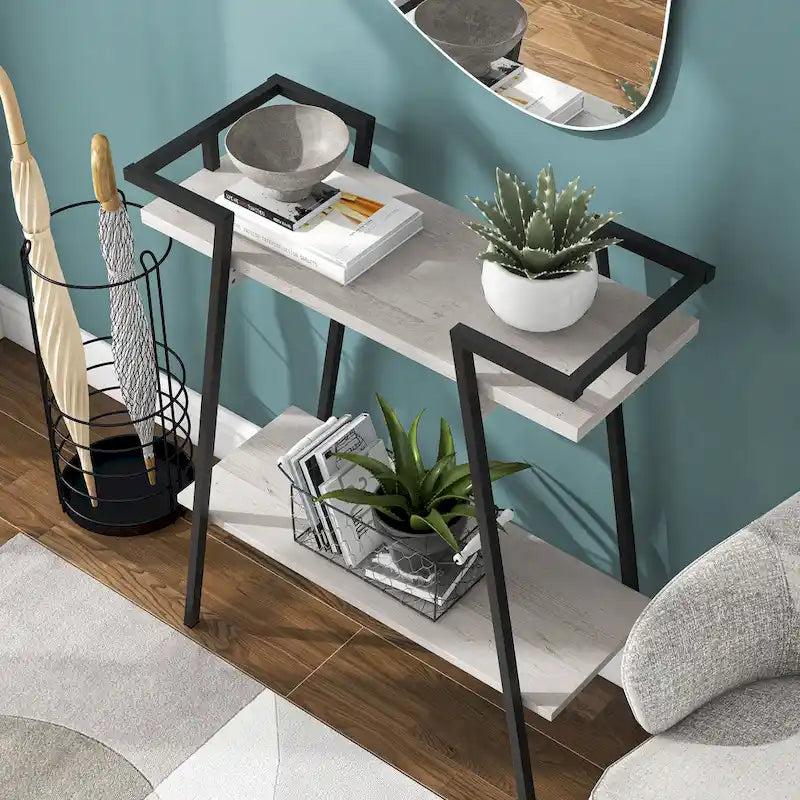 31-inch Metal Two-tier Console Table