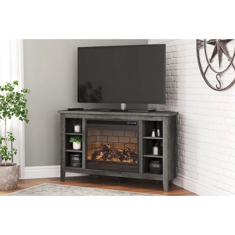 48 Corner TV Stand with Electric Fireplace - 48W x 15.75D x 28.5H