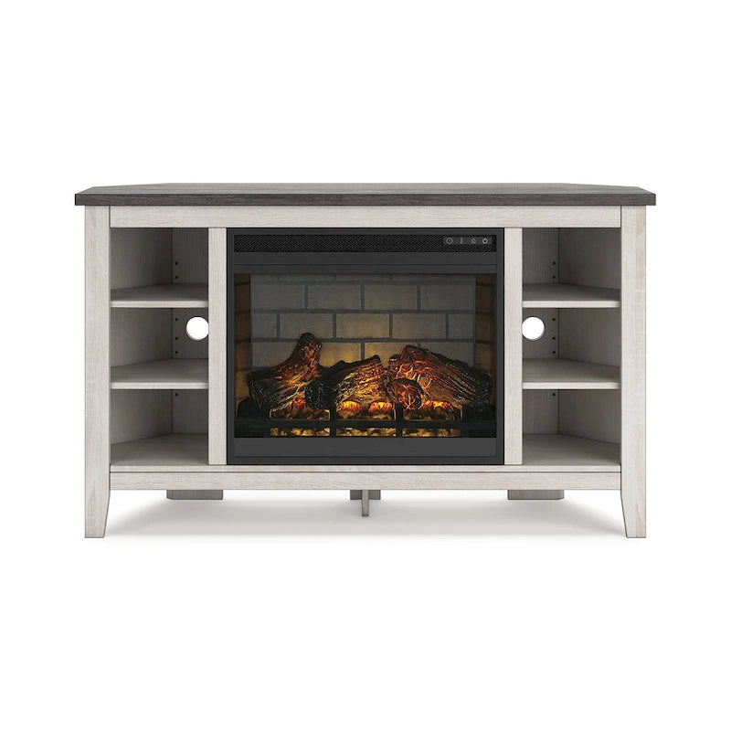 48 Corner TV Stand with Electric Fireplace - 48W x 15.75D x 28.5H