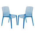Stackable Acrylic Minimalist Plastic Dining Chair Modern Full Back Transparent Accent Side Chair for Kitchen Set of 2