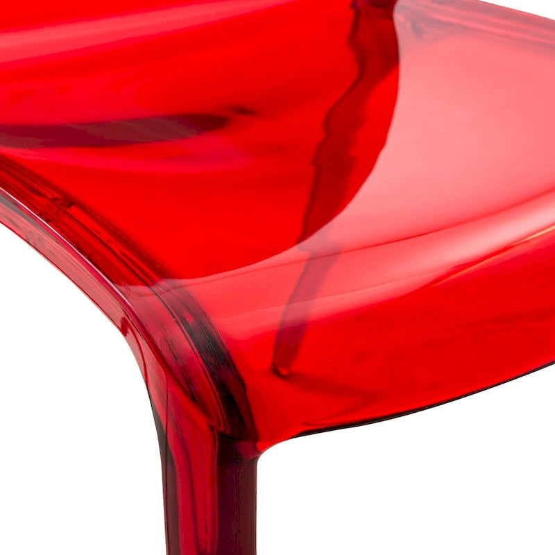 Stackable Acrylic Minimalist Plastic Dining Chair Modern Full Back Transparent Accent Side Chair for Kitchen Set of 2