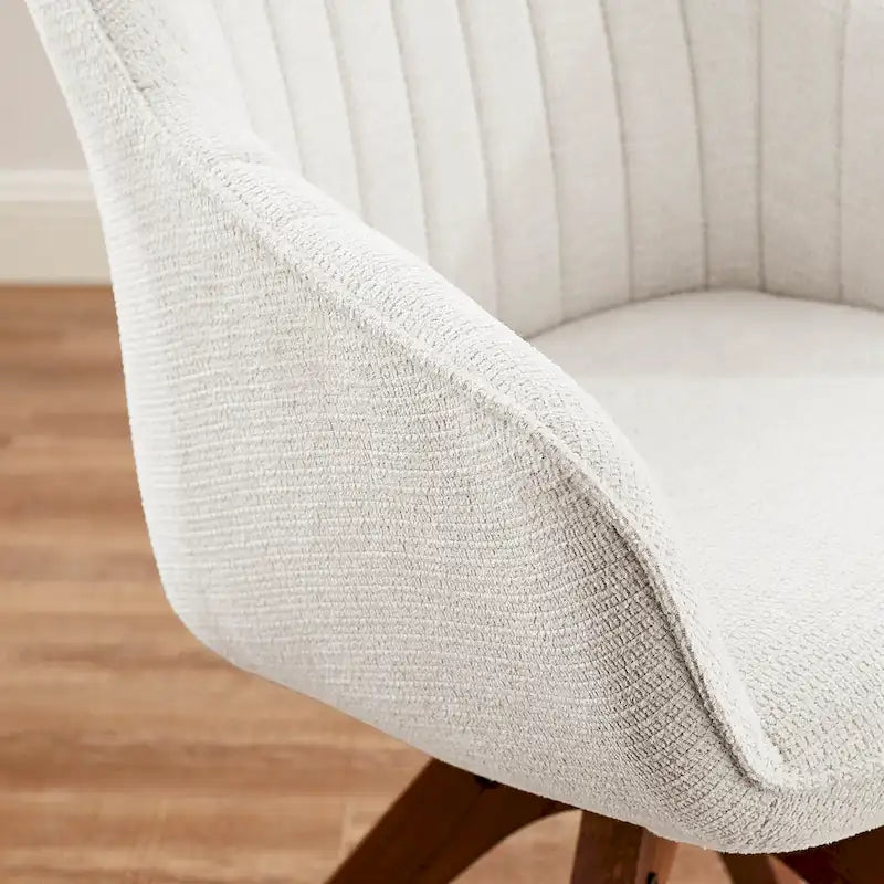 Set of 2 Mid-century Swivel Dining Chairs with Wood Legs