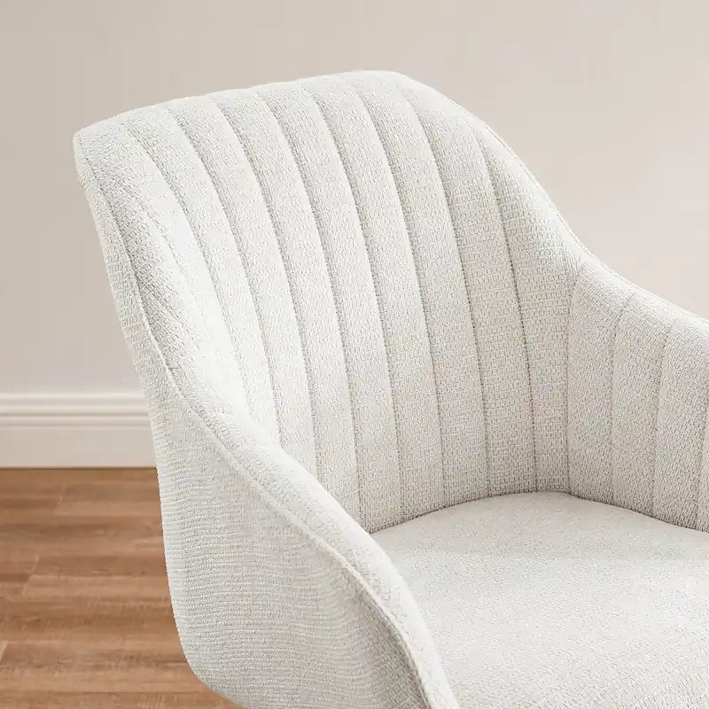 Set of 2 Mid-century Swivel Dining Chairs with Wood Legs