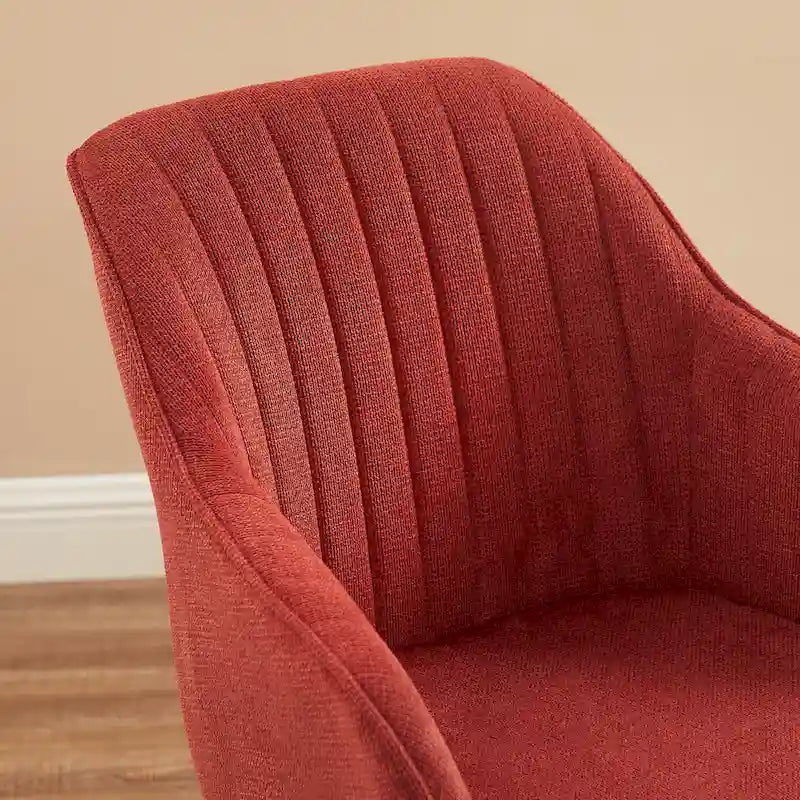 Set of 2 Mid-century Swivel Dining Chairs with Wood Legs