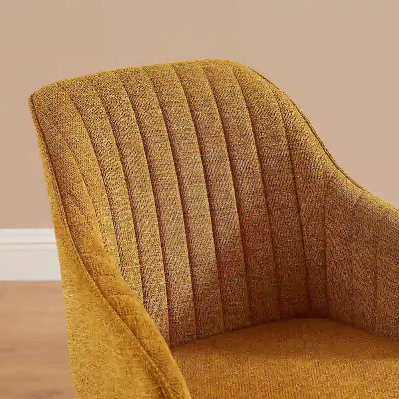 Set of 2 Mid-century Swivel Dining Chairs with Wood Legs