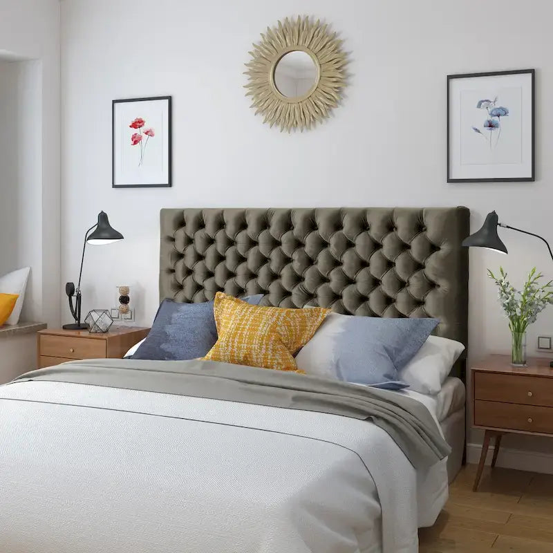 Adjustable Velvet Headboard by