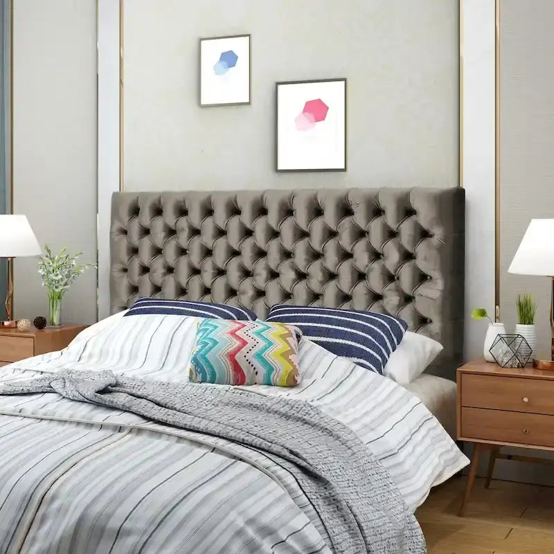 Adjustable Velvet Headboard by