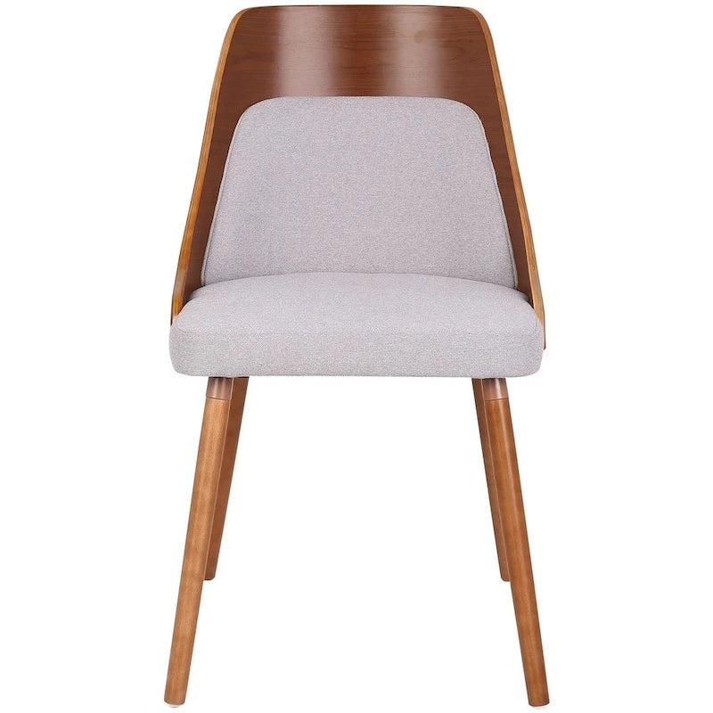 Walnut and Fabric Dining Chair - N/A