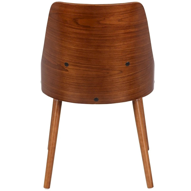 Walnut and Fabric Dining Chair - N/A
