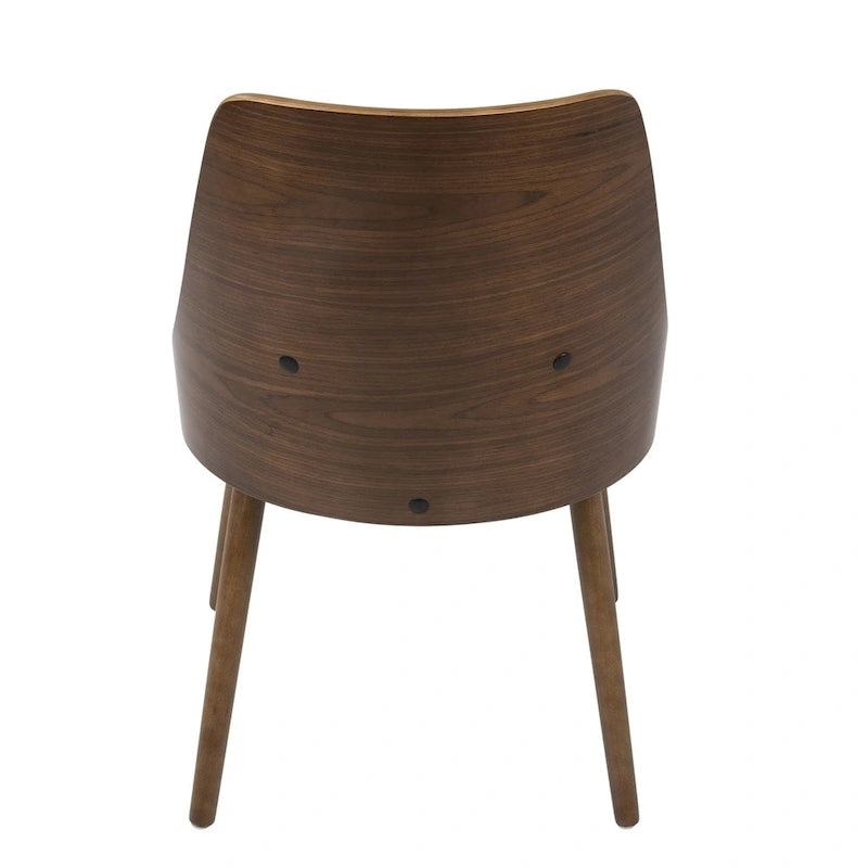 Walnut and Fabric Dining Chair - N/A