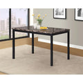 Metal Dining Table with Laminated Faux Marble Top