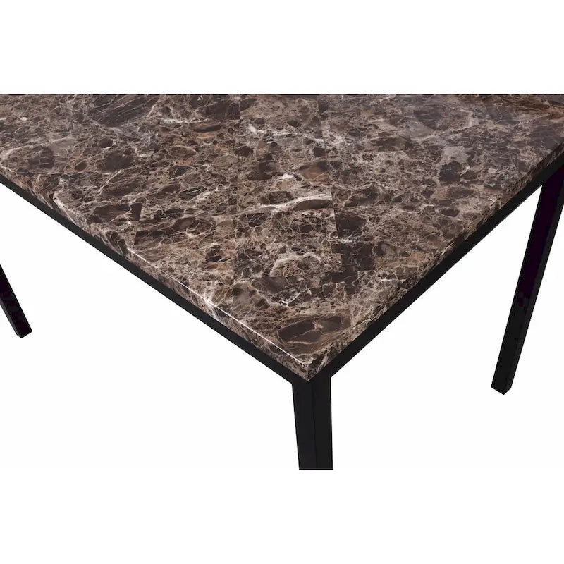 Metal Dining Table with Laminated Faux Marble Top