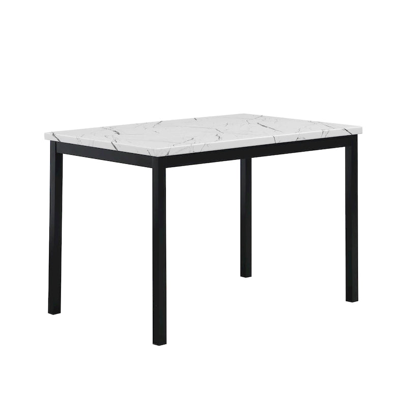 Metal Dining Table with Laminated Faux Marble Top