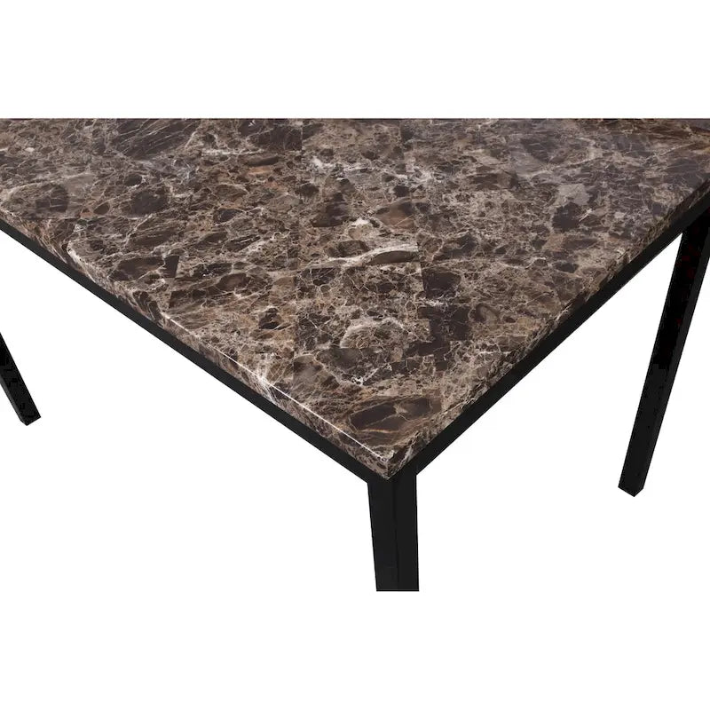 Metal Dining Table with Laminated Faux Marble Top