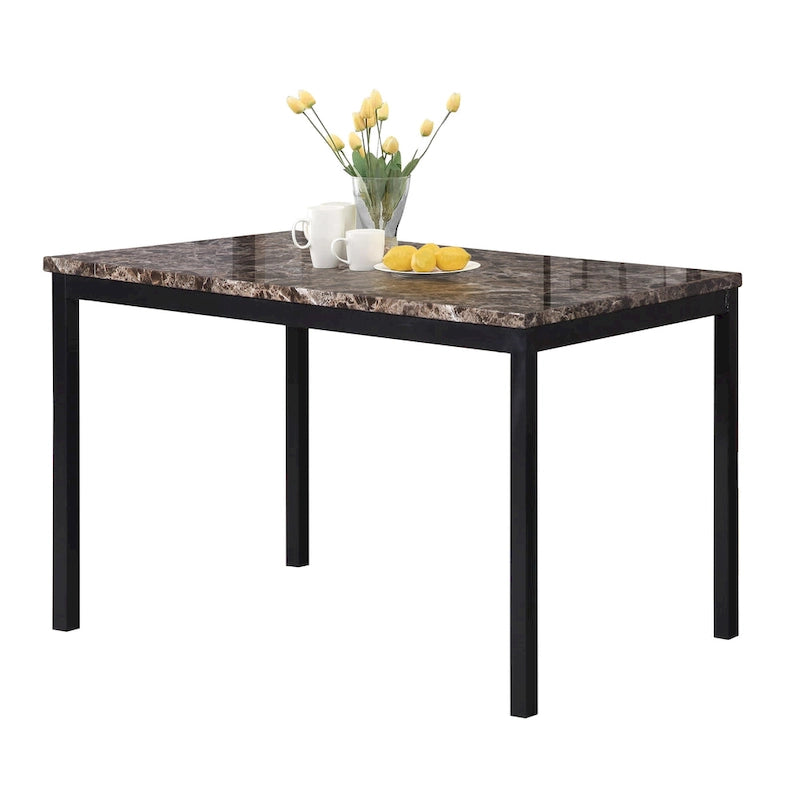 Metal Dining Table with Laminated Faux Marble Top