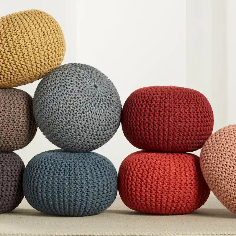 Indoor and Outdoor Round Pouf - 20X20X14
