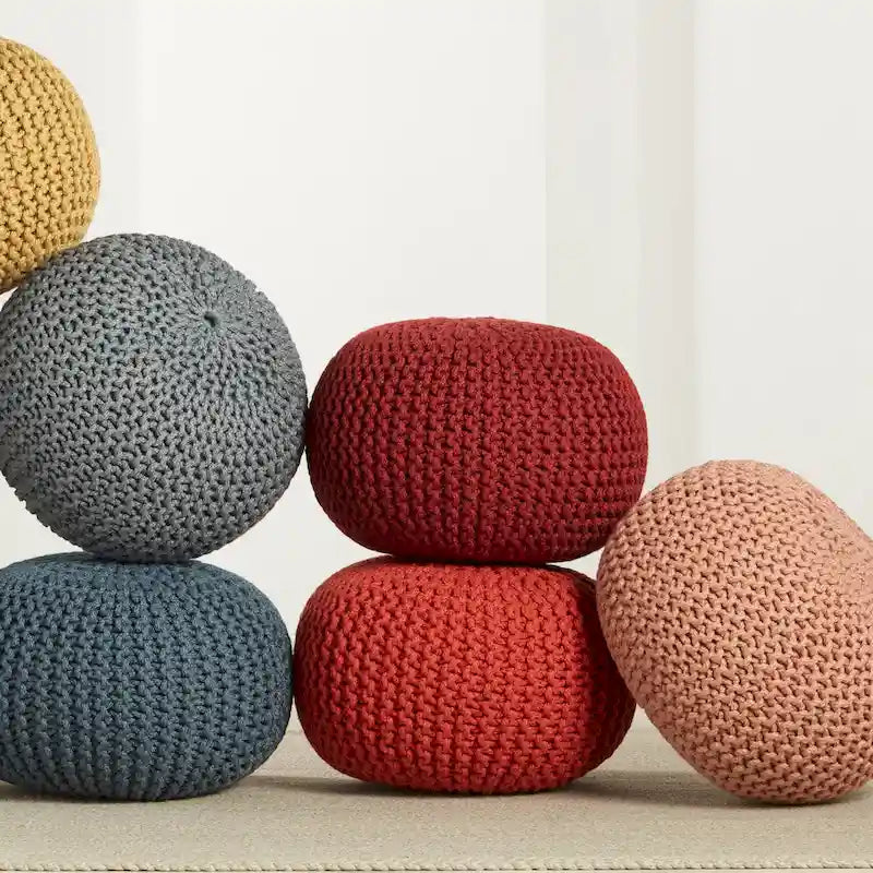 Indoor and Outdoor Round Pouf - 20X20X14