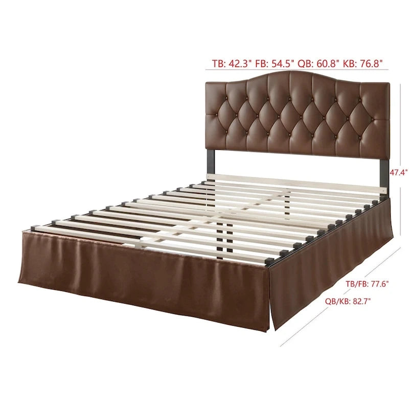 Tufted Upholstered Platform Bed