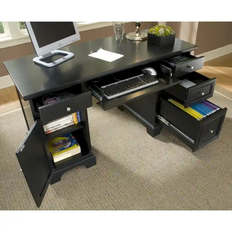 Black Pedestal Desk