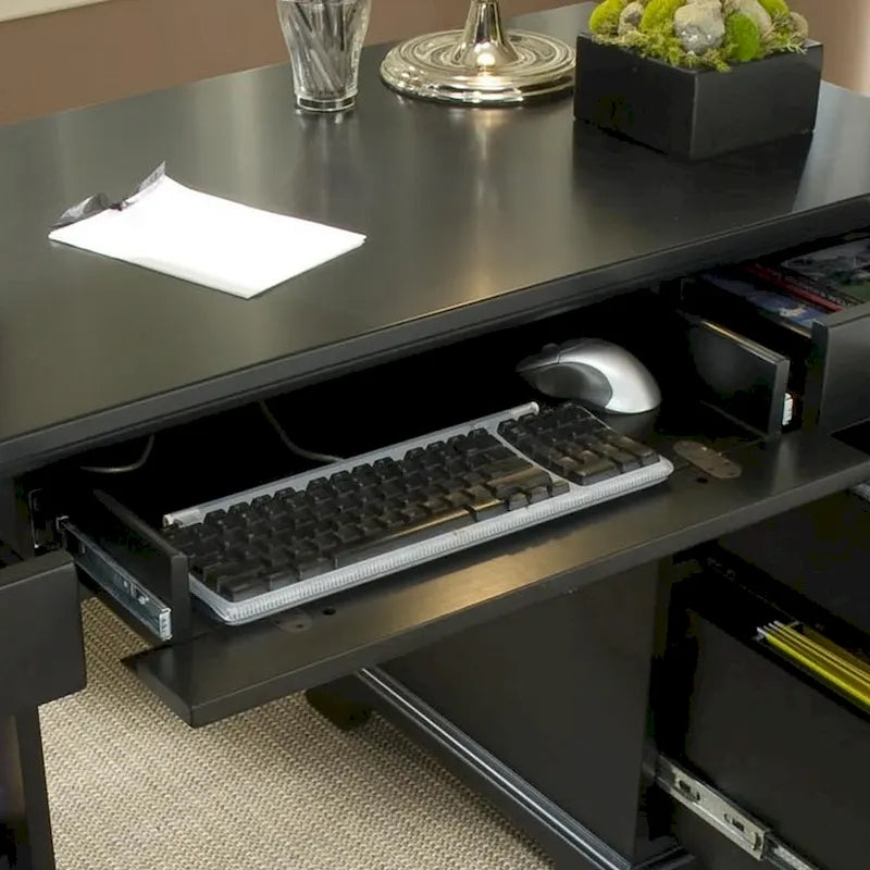 Black Pedestal Desk
