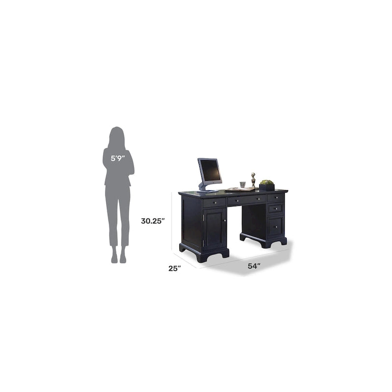 Black Pedestal Desk