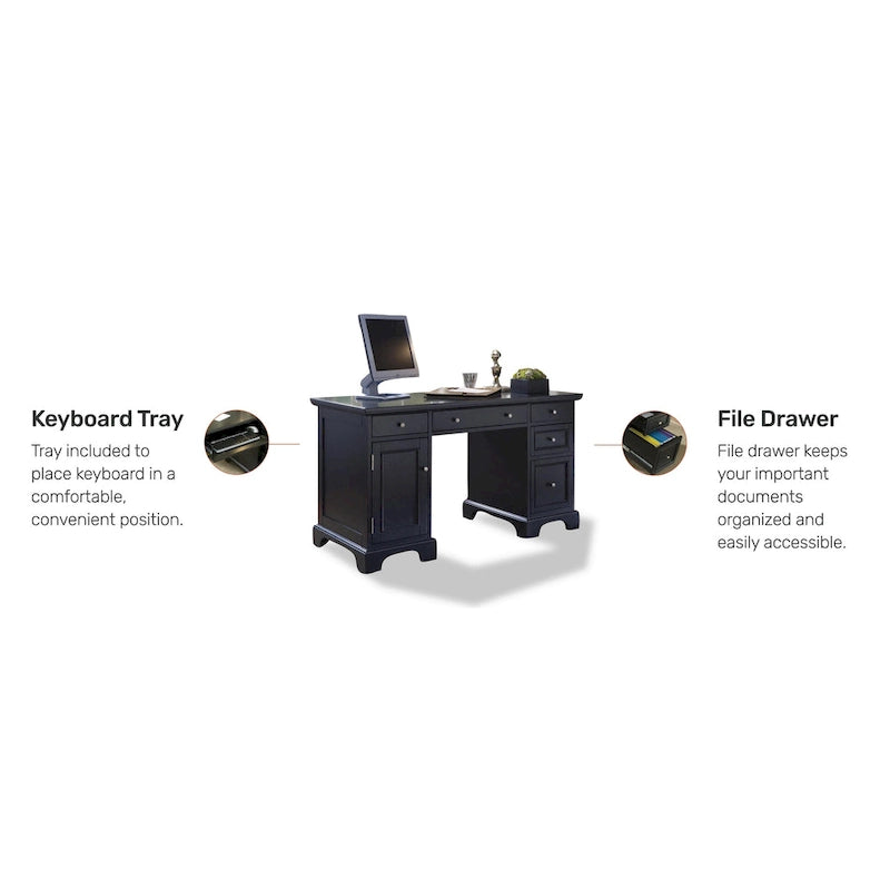 Black Pedestal Desk
