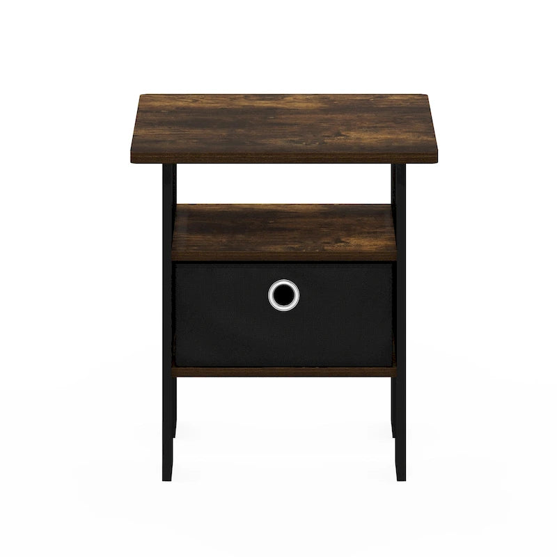 End Table Nightstand with Bin Drawer, Sonoma Oak/Ivory