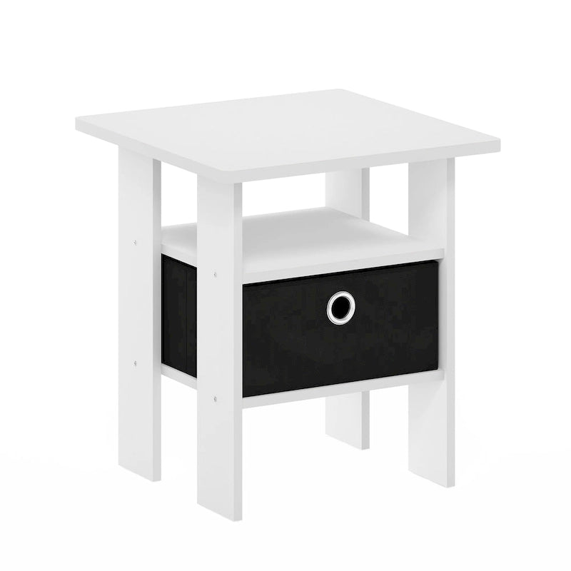 End Table Nightstand with Bin Drawer, Sonoma Oak/Ivory