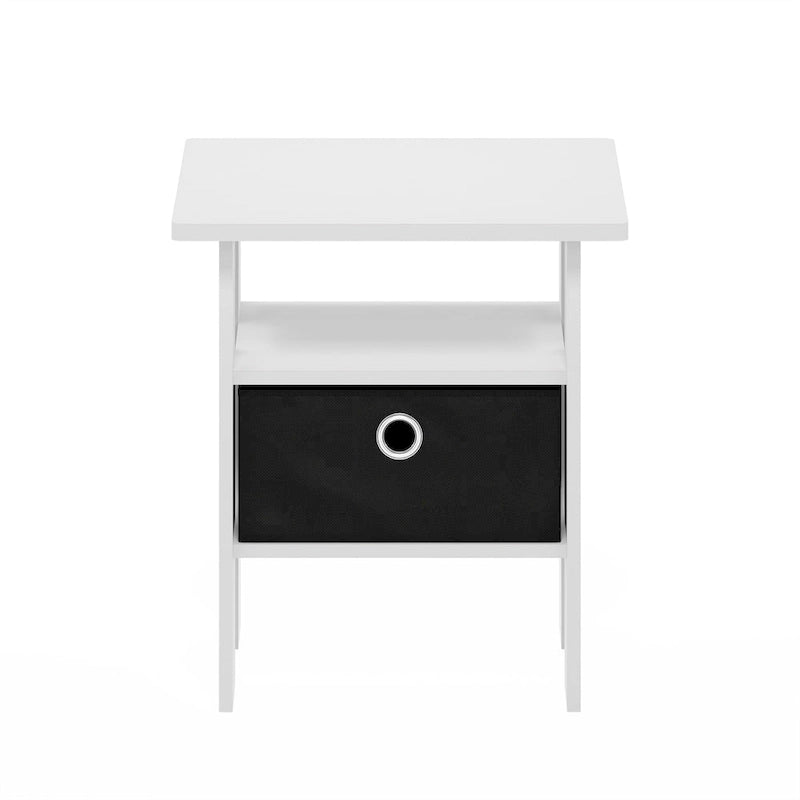 End Table Nightstand with Bin Drawer, Sonoma Oak/Ivory