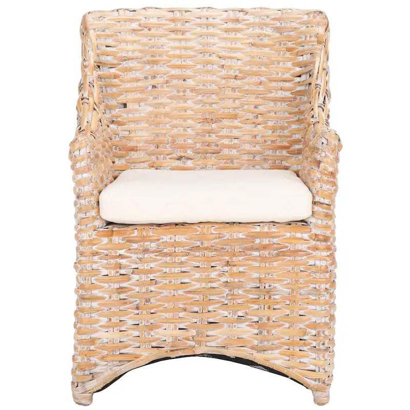 Wicker Washed Brown Wingback Arm Chair (Fully Assembled) - 26 W x 23 D x 34 H - 26Wx23Dx34H