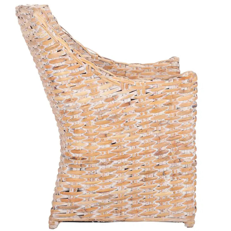 Wicker Washed Brown Wingback Arm Chair (Fully Assembled) - 26 W x 23 D x 34 H - 26Wx23Dx34H