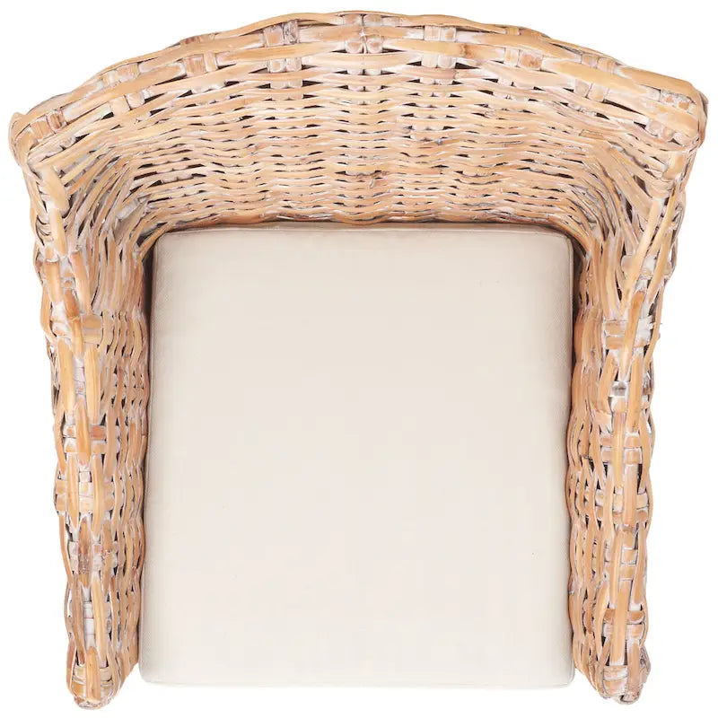 Wicker Washed Brown Wingback Arm Chair (Fully Assembled) - 26 W x 23 D x 34 H - 26Wx23Dx34H