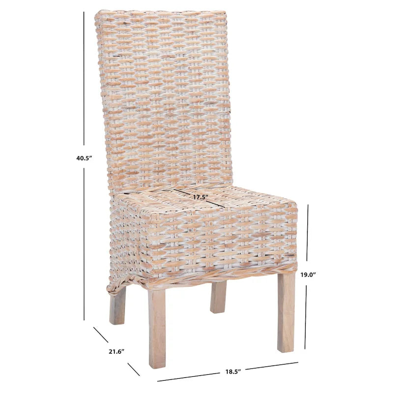 Wicker Washed Brown Wingback Arm Chair (Fully Assembled) - 26 W x 23 D x 34 H - 26Wx23Dx34H