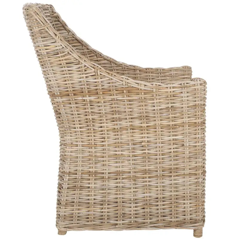 Wicker Washed Brown Wingback Arm Chair (Fully Assembled) - 26 W x 23 D x 34 H - 26Wx23Dx34H