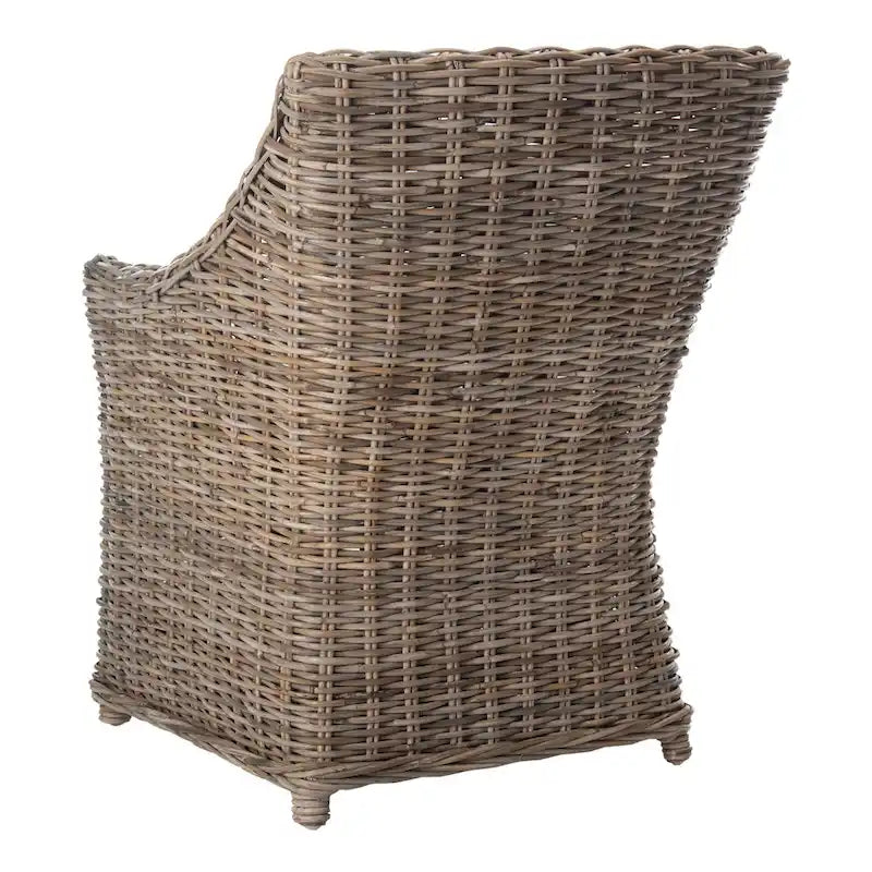 Wicker Washed Brown Wingback Arm Chair (Fully Assembled) - 26 W x 23 D x 34 H - 26Wx23Dx34H