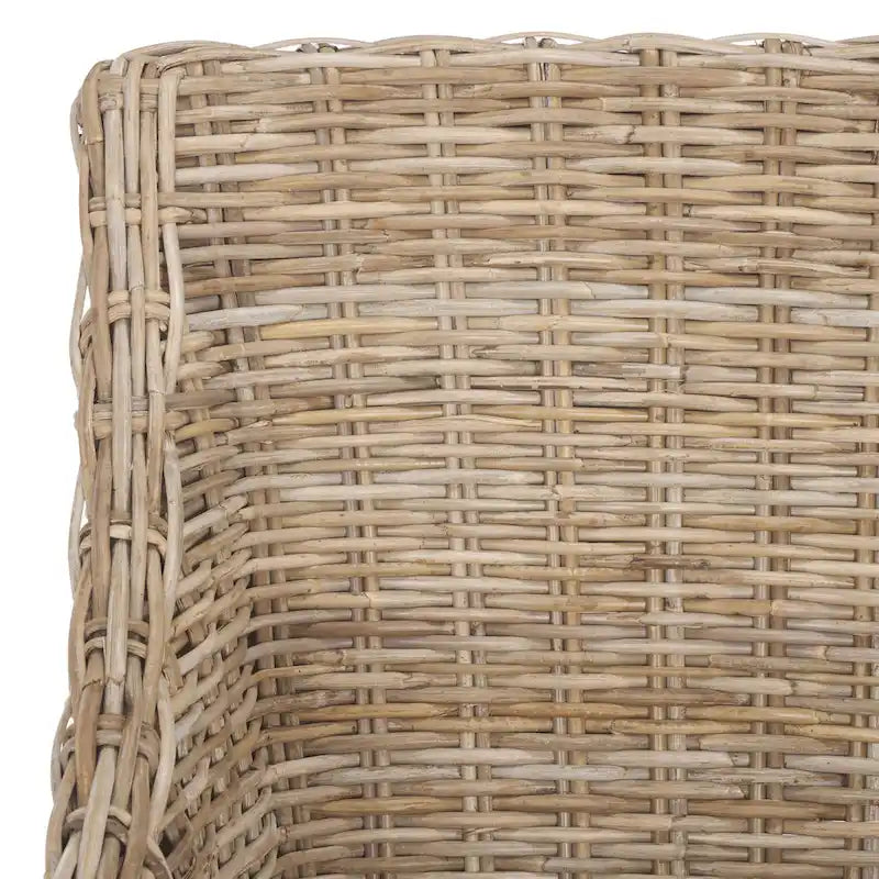 Wicker Washed Brown Wingback Arm Chair (Fully Assembled) - 26 W x 23 D x 34 H - 26Wx23Dx34H