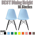 Set of 2 Modern Side Dining Chair Color With Dark Black Wood Legs For Kitchen Eiffel Dowel Work Office Restaurant