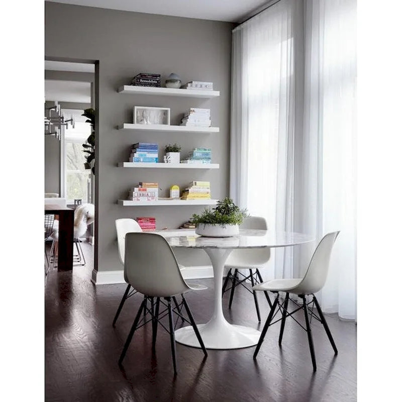 Set of 2 Modern Side Dining Chair Color With Dark Black Wood Legs For Kitchen Eiffel Dowel Work Office Restaurant