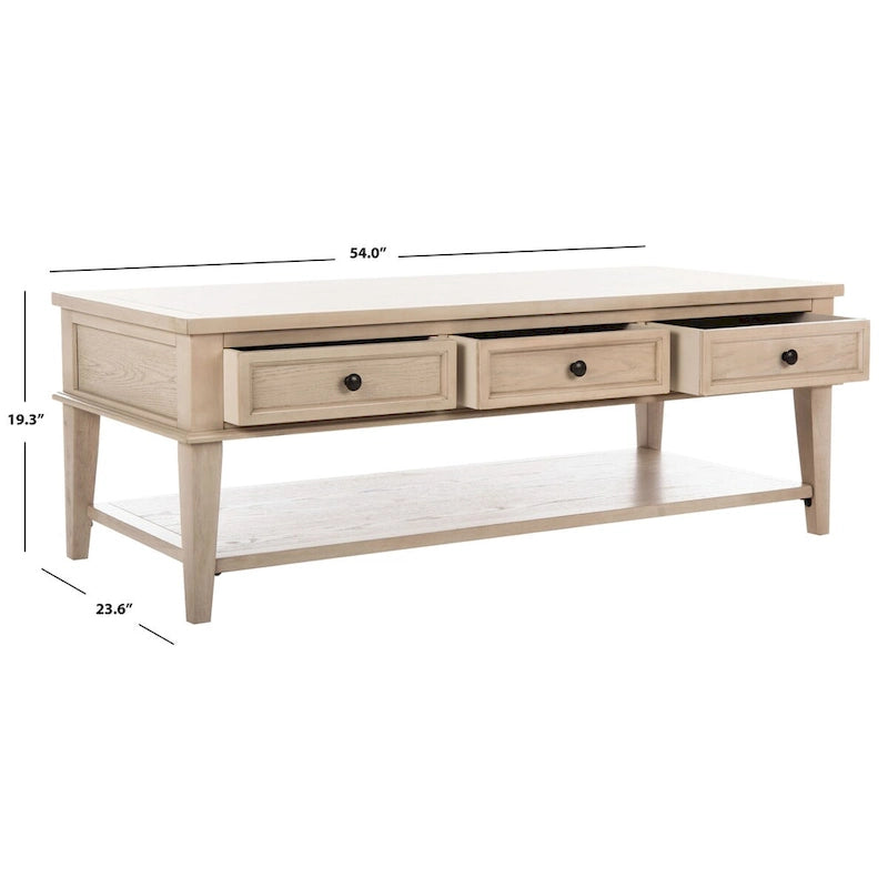 Sepia Traditional Rectangle Coffee Table - 54 x 23.6 x 19.3 - 54Wx24Dx19H