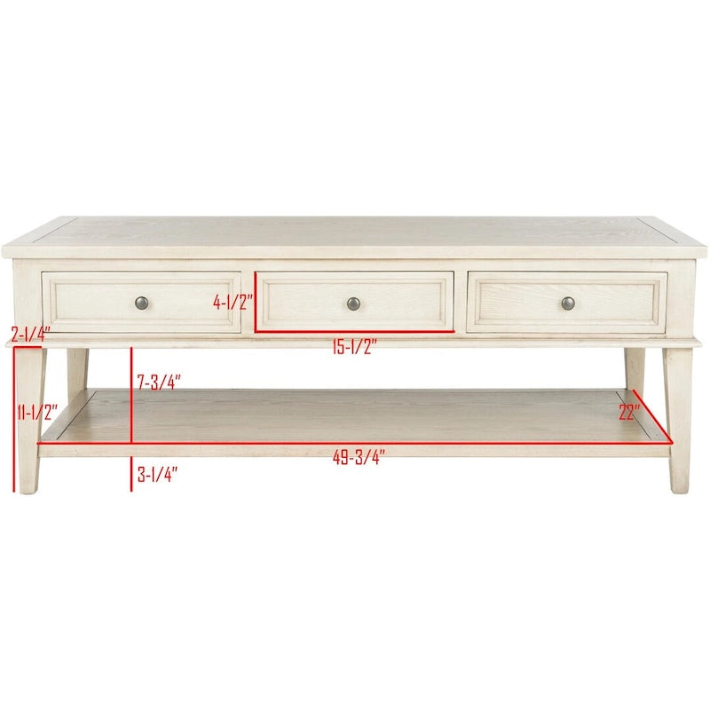Sepia Traditional Rectangle Coffee Table - 54 x 23.6 x 19.3 - 54Wx24Dx19H