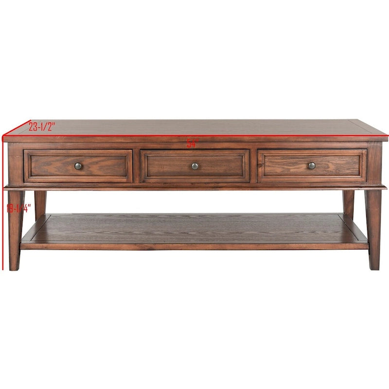 Sepia Traditional Rectangle Coffee Table - 54 x 23.6 x 19.3 - 54Wx24Dx19H