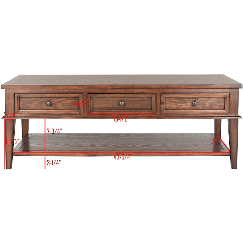 Sepia Traditional Rectangle Coffee Table - 54 x 23.6 x 19.3 - 54Wx24Dx19H