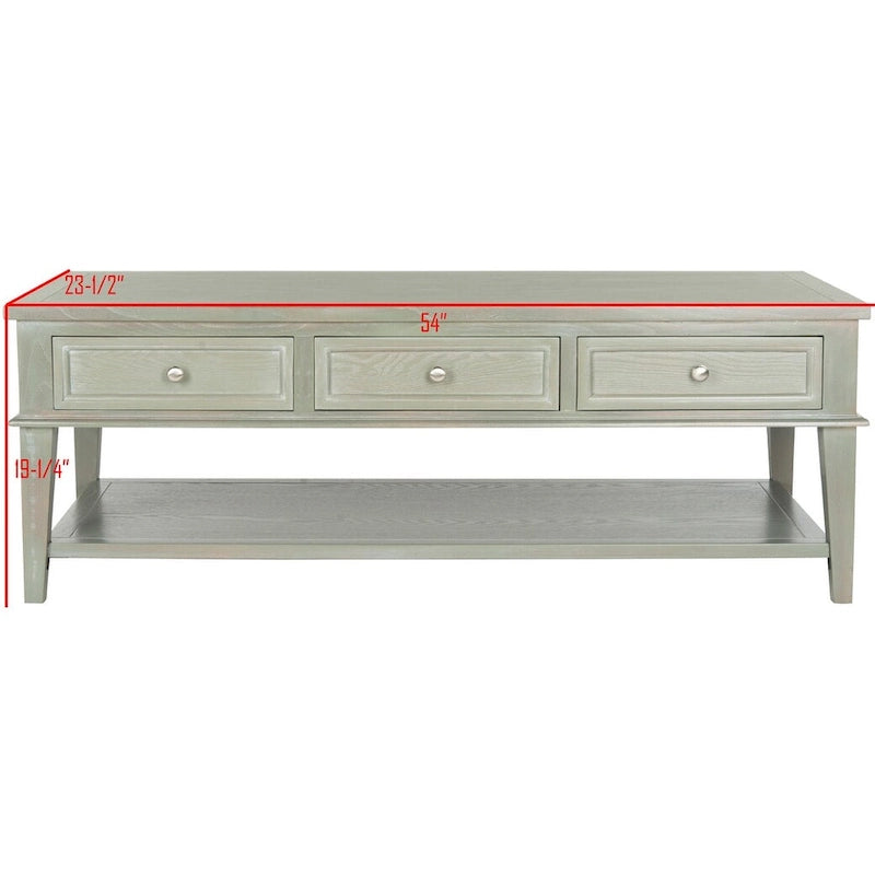 Sepia Traditional Rectangle Coffee Table - 54 x 23.6 x 19.3 - 54Wx24Dx19H